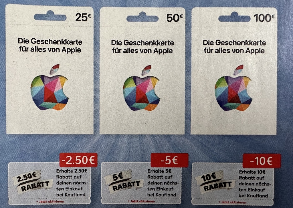 Apple Gift Card kaufen & 10 Prozent als Netto-Gutschein zurück